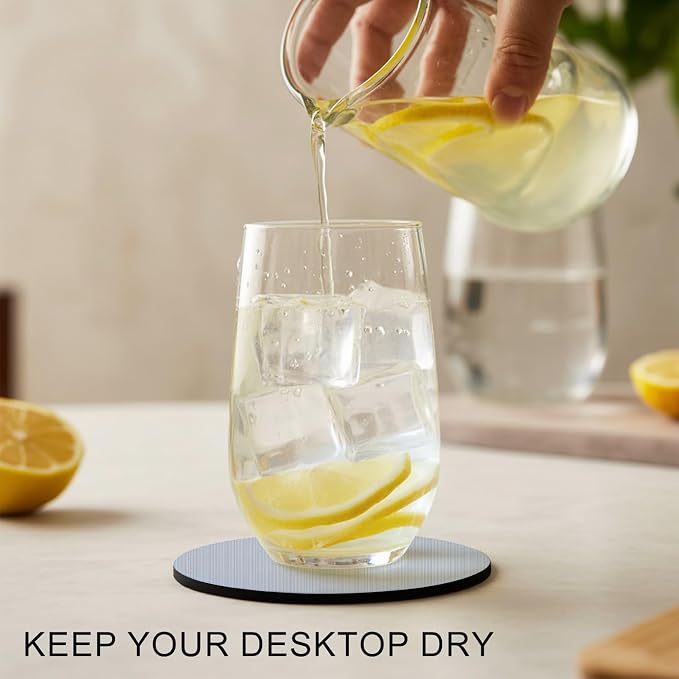 Farmhouse Blue Thin Lines Coasters Set of 2, Absorbent Coasters - Image 2