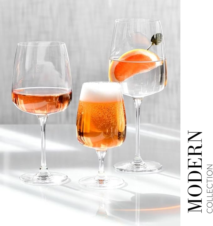 Krosno - Stemmed Tulip Water Glasses, 11.2 oz, Ideal Goblets - Image 5