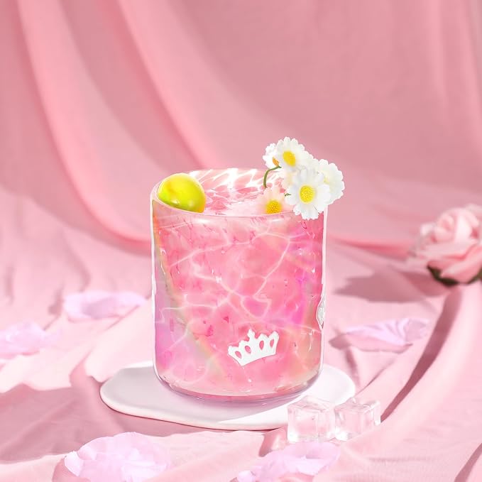 SiliFine 2 Pcs Witch Princess Icon Juice Glasses - 14oz Green Pink Stemless - Image 3