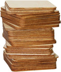 MONKEY SUN 48 Pieces 4 x 4 Inches Unfinished Square Wood Blank Coaster Bulk by HOME