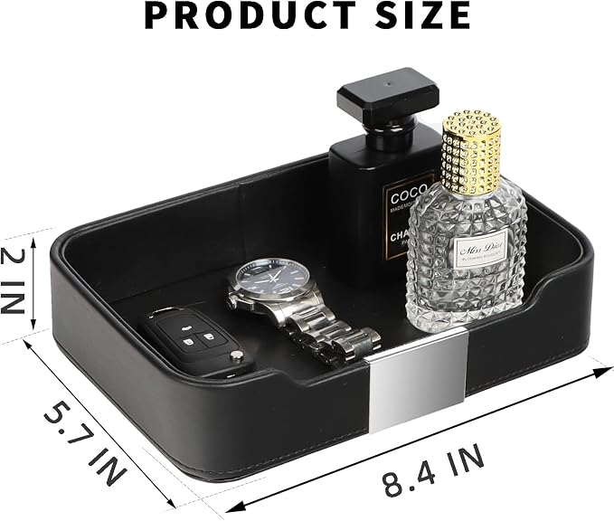 Leather Tray Organizer, Valet Tray Key Tray | Leather Catchall Tray - Image 6