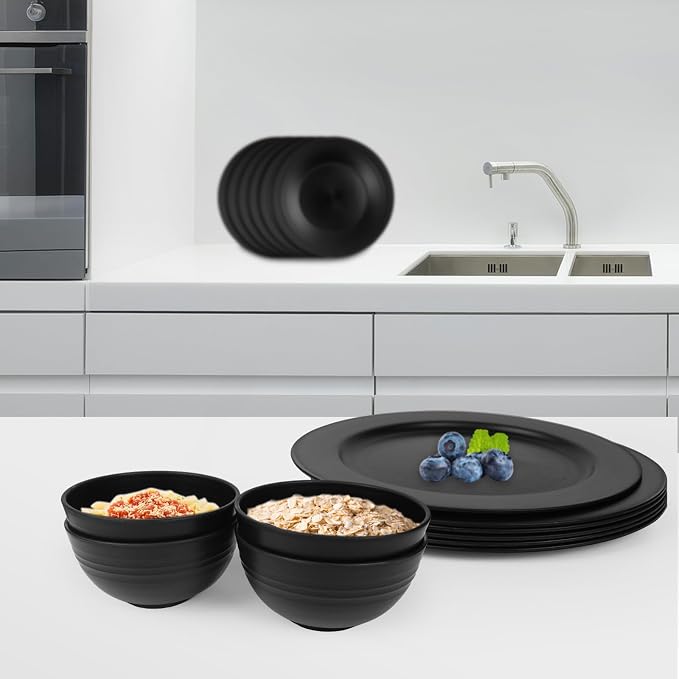 10inch/6pcs Dishwasher & Microwave Safe Wheat Straw Plates, Alternative - Image 7
