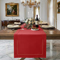 Signature Linen™ by D'Moksha Racing Red Table Runner 72 Inches Long, 100% Pure by DMokshaHomes