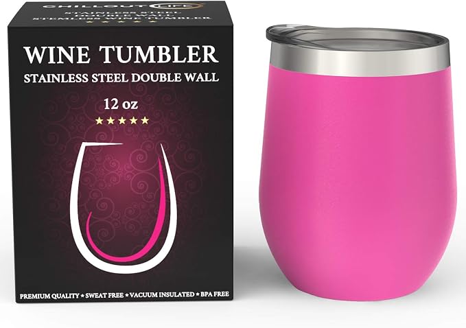 CHILLOUT LIFE 12 oz Stainless Steel Wine Tumbler - Image 2