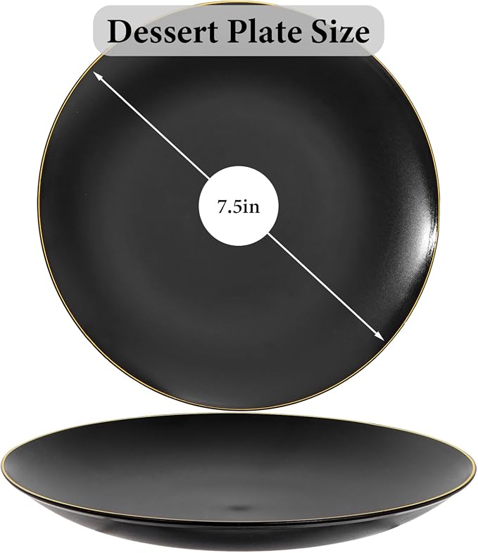 EI enjonirinjonir 80pcs Black Dessert Plates - Image 9