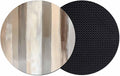 Brown Grey Coasters Set of 2, Abstract Neutral Textured Modern Minimalist by Unknown