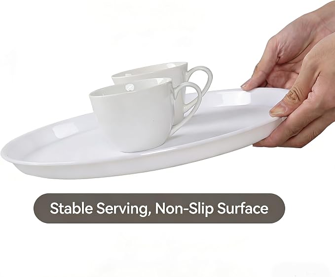 6 Packs Plastic Round Platter, 13.5-Inch Non-Slip Serving Tray Set | Restaurant - Image 4