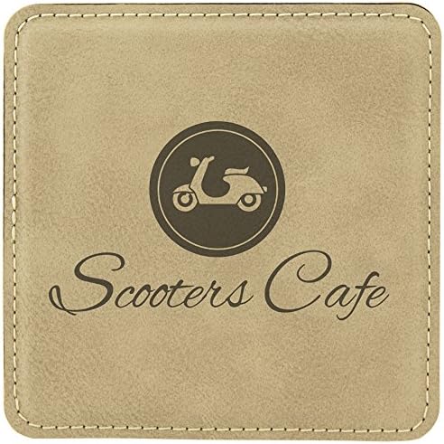 Custom Engraved Coasters | Personalized Leather Coaster | Set of 6 | Drink - Image 2