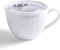 24oz Soup Mug with Handle & Lid, Microwave Soup Bowl/Cup, Ice Cream and by Hoilse