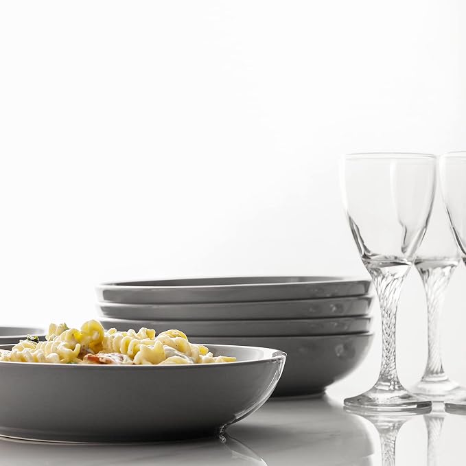 Y YHY Pasta Bowls 30oz, Large Grey Salad Serving Bowls - Image 5