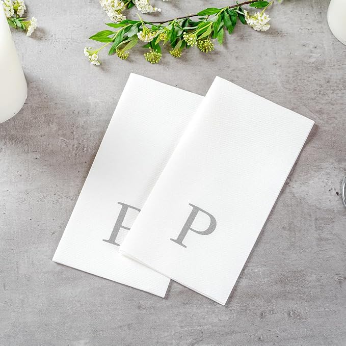 Luxenap 15.8 X 7.9 Inch Linen-Feel Guest Towels, 50 Lettered Hand Towels - Image 6
