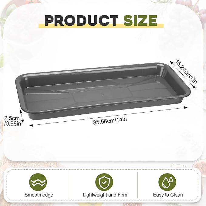 20 Pcs Serving Platters 14 x 6 Inch Rectangle Serving Trays Reusable Food Tray - Image 2