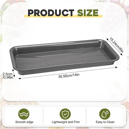 20 Pcs Serving Platters 14 x 6 Inch Rectangle Serving Trays Reusable Food Tray - Image 2