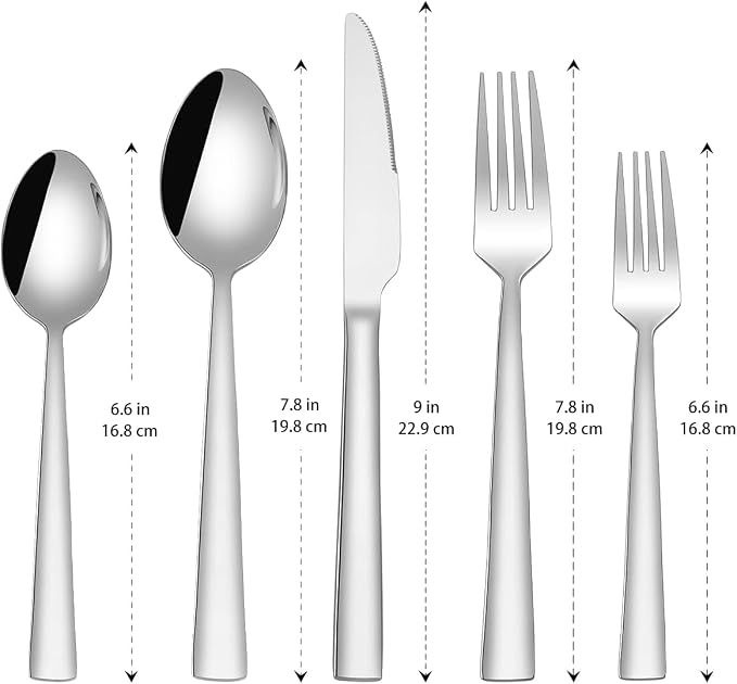 Silverware Set for 2, CXJY 10-Piece Stainless Steel Flatware Cutlery Set - Image 2