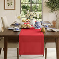 Classic Linen™ by D'Moksha Racing Red Table Runner 120 Inches Long, 100% Pure by DMokshaHomes