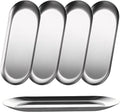 5PCS Stainless Steel Serving Tray Set Silver Platters by AKOLAFE