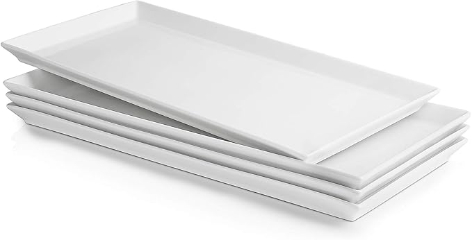 Sweese White Serving Platters, Porcelain Serving Trays by Sweese