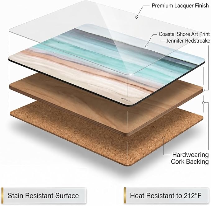 Pimpernel Coastal Shore Placemats, Heat & Stain Resistant Surface Protectors - Image 3