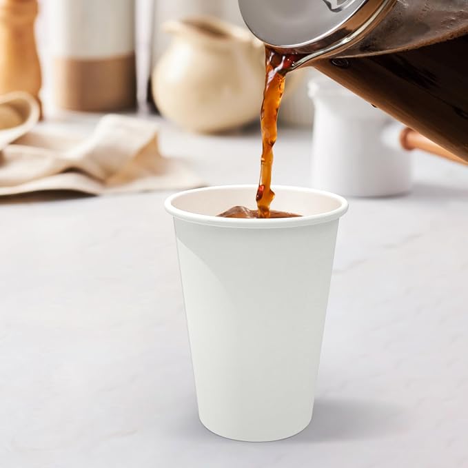 Dealusy 200 Count 12 oz Coffee Cups, Leak-Free Food Safe Paper Cups 12 oz - Image 6