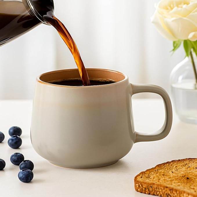 Ava Nord Stoneware Ceramic Coffee Mugs Set of 4 | 12 oz | Rose Sand | Lead-Free - Image 10