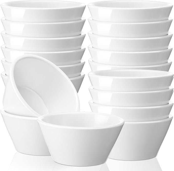 18 Pcs 8 oz Porcelain Bowls Small Dessert Bowls Porcelain Broth Cups Soup by Domensi