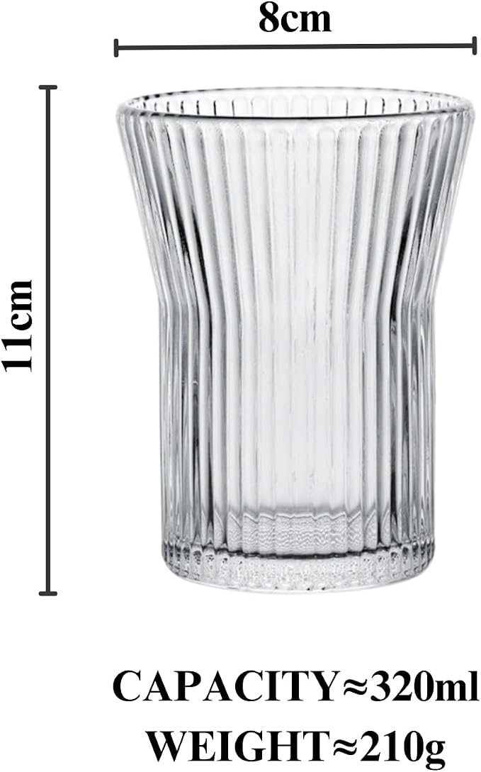Stripes Glass Coffee Mug | 4-Pack 301-400ml | No Sleeve, Durable Heat-Resistant - Image 6