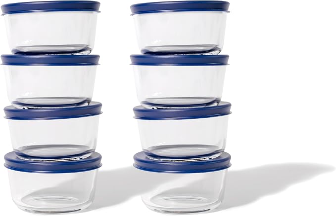 16-Piece Glass Food Storage Containers Set | 7-Ounce, Leakproof | Microwave - Image 4