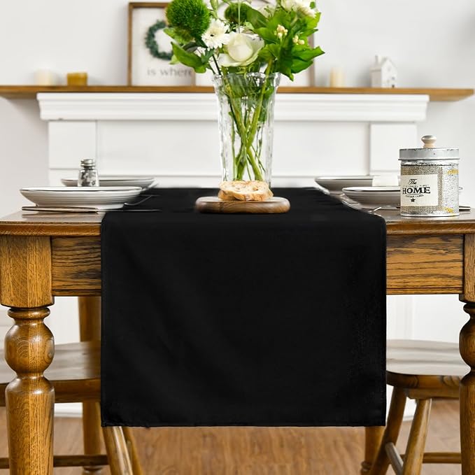 Artoid Mode Black Table Runner, Seasonal Halloween Washable Kitchen Dining - Image 2