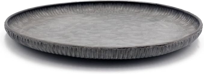 Funerom 7.8 inch Very Small Round Galvanized Metal Tray Decorative Tray - Image 6
