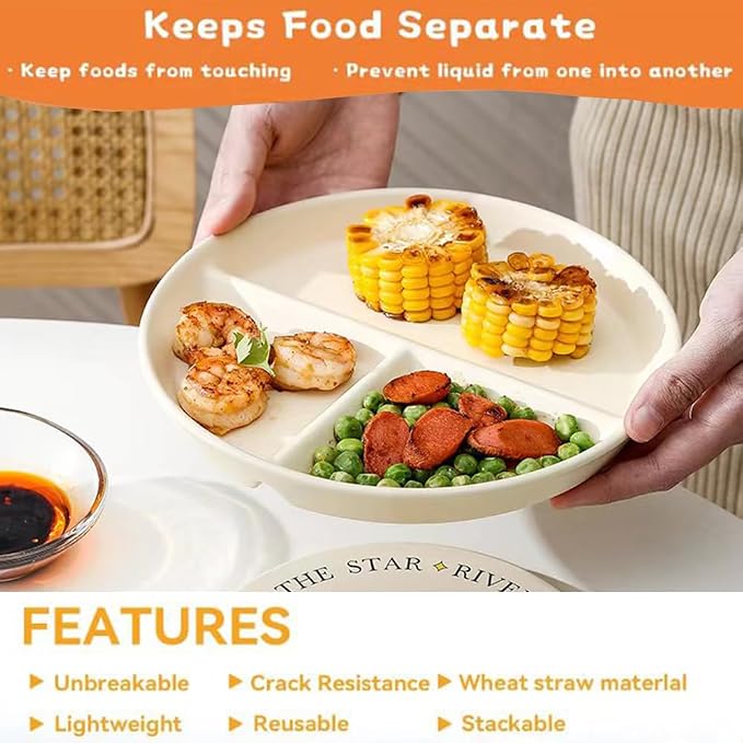 RUIBOLU Unbreakable Divided Plates 5PCS - Image 4