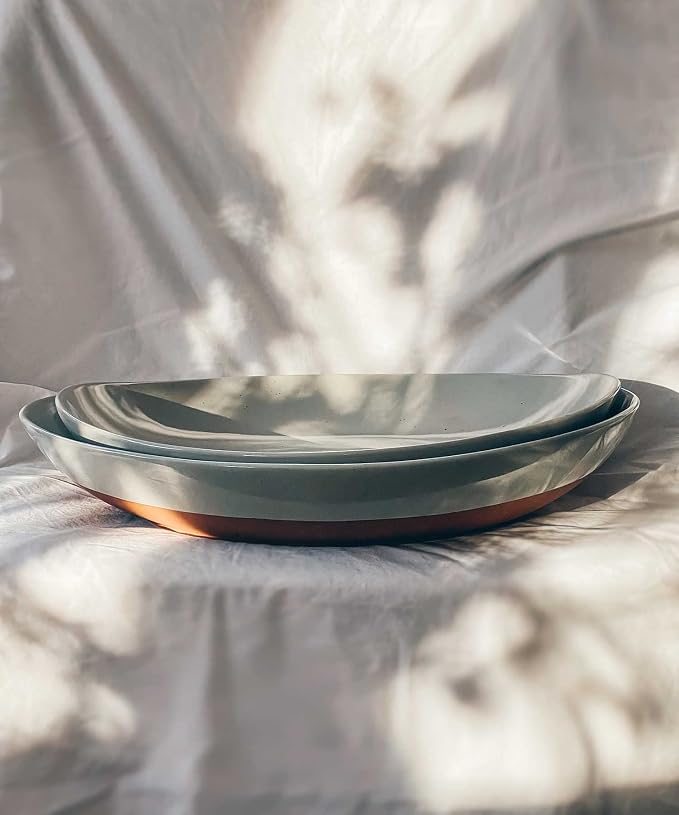 MORA Ceramic Large Serving Bowls- Set of 2 Oval Platters - Image 6