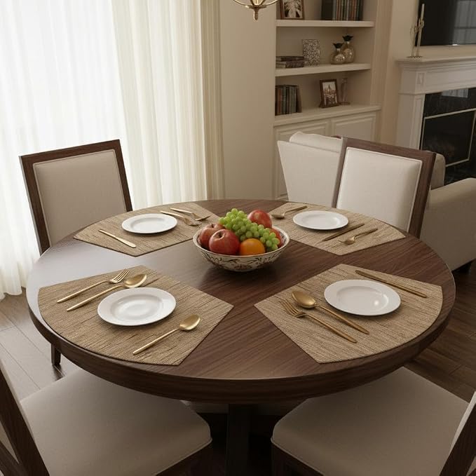 SHACOS Wedge Shape Placemats Set of 4 Woven Vinyl Placemat - Image 7
