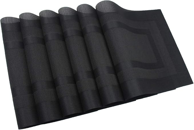 PIGCHCY Placemats with Matching Table Runner, Heat Resistant Vinyl Woven - Image 5