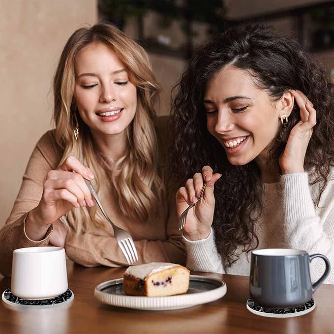 oFloral Eiffel Tower Coasters for Drinks France Paris Romance Art Modern Cups - Image 7