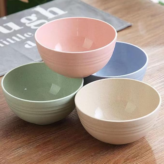 K Y KANGYUN Unbreakable Cereal Bowls - 24 oz Reusable Wheat Straw Bowl- Perfect - Image 2