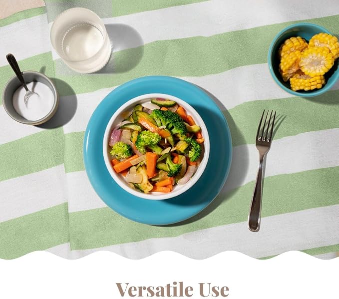 Folkulture Fall Table Runner 72 Inches Long | White & Sage Green Striped | - Image 5