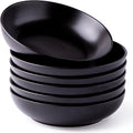 AmorArc 8.5 Inch Stoneware Pasta Bowls of 6, 32oz Large Bowls Set | Matte Black by AmorArc