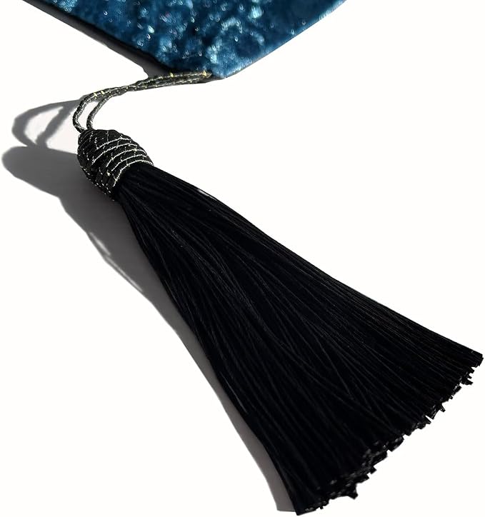 Fancy Blue Table Runner, Ombre Velvet, Double-Layer, - Image 3