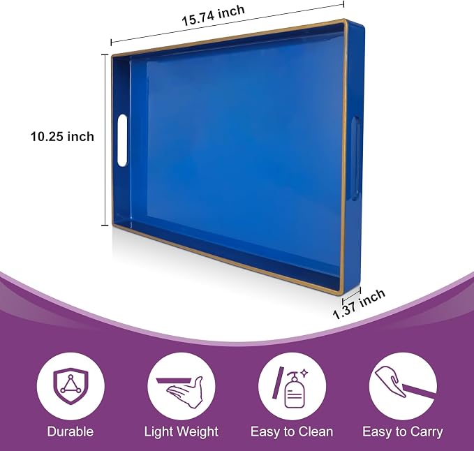 Gifturbo Blue Serving Tray, Decorative Serving Trays - Image 2