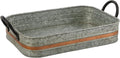 Galvanized Metal Serving Trays Iron Black Handles, Farmhouse Tray by Deconoor