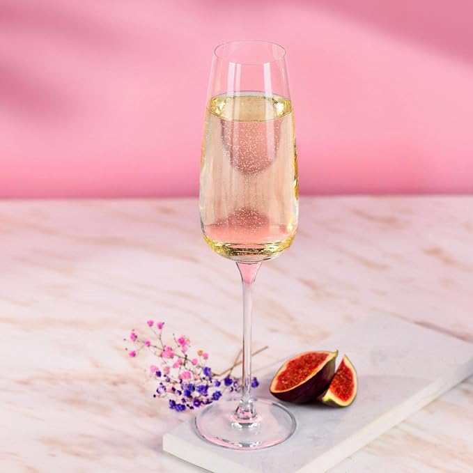 Krosno Modern Champagne Flute Glasses | Set of 4 | 8.5 oz | Lead-Free Crystal - Image 7