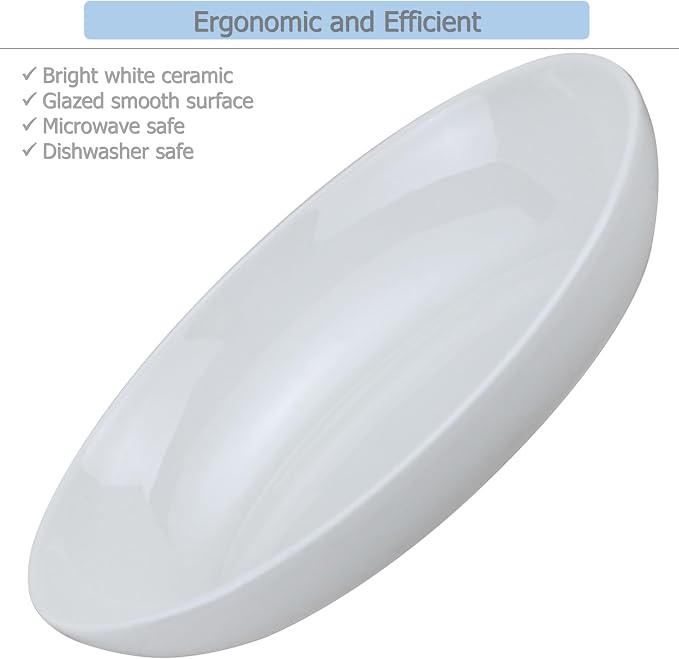 EIKS Ceramic Deep Plates Oval Shaped Dishes, Size of L10.8 x W7.7 | - Image 7