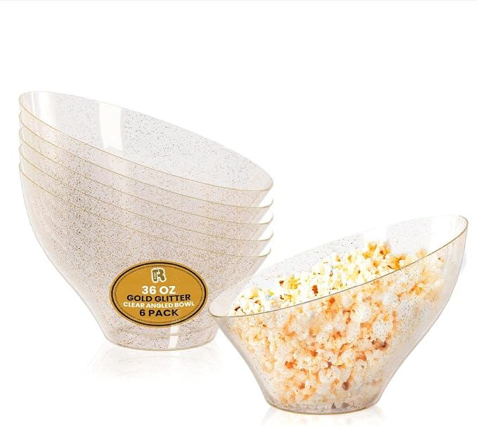 R-kay 6 Pack Gold Glitter Angled Candy Bowls by R-KAY