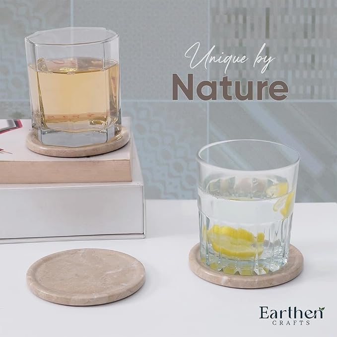 Beige Marble Coasters Set of 6 - Image 5