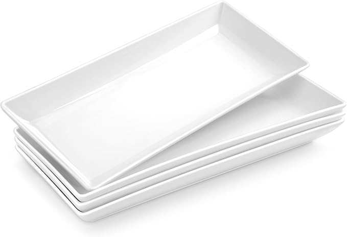 MALACASA Serving Platters Set of 4, Ceramic Serving Platters and Trays by MALACASA