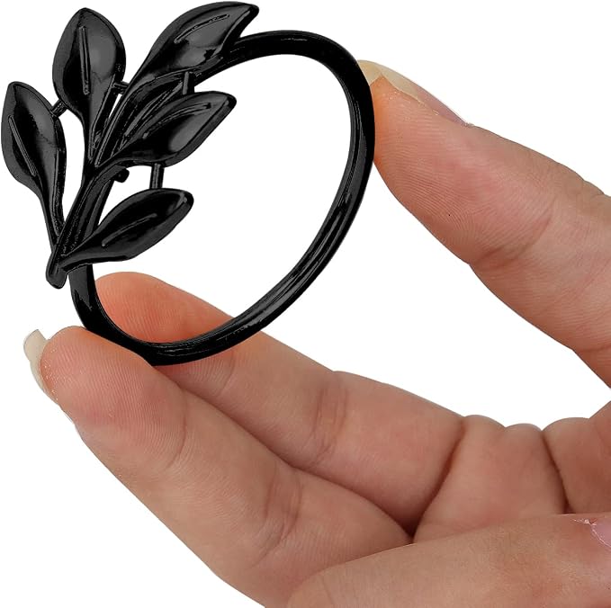 KPOSIYA Napkin Rings Set of 20 Hollow Cut Metal Napkin Holder Dinning Table - Image 7