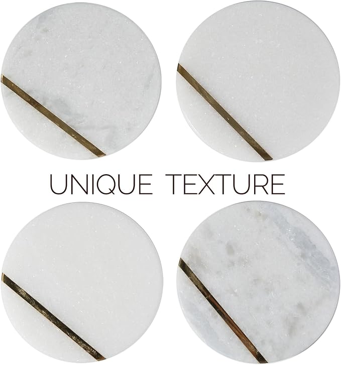 Marble Coaster Set of 4, Round Coasters, Heat Resistant, Gift Choice - Image 4