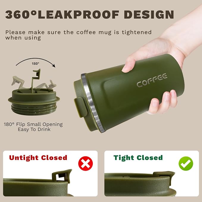 SPLMIFA Travel Coffee Mugs Leak-Proof, Reusable Coffee Cups - Image 5