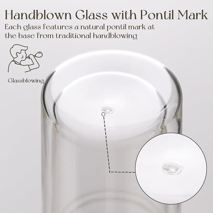 KEMORELA 2PCS 20oz Clear Double Wall Glass Cups - Image 7