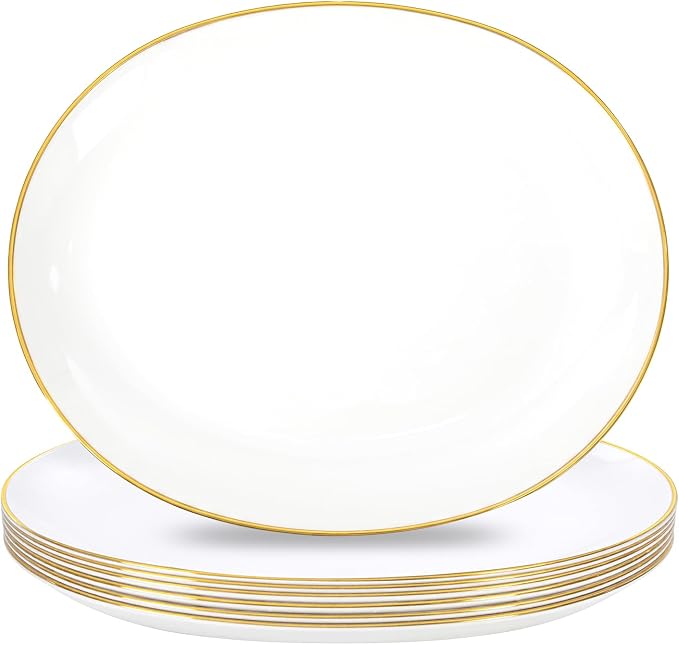 6Pcs Gold Plastic Serving Trays by WDF